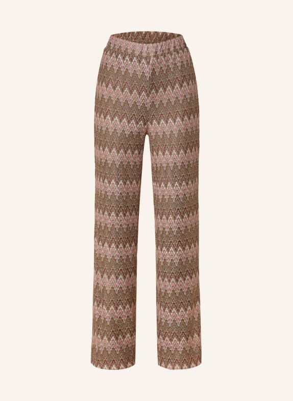 MORE & MORE Wide leg trousers BROWN/ PINK/ GOLD