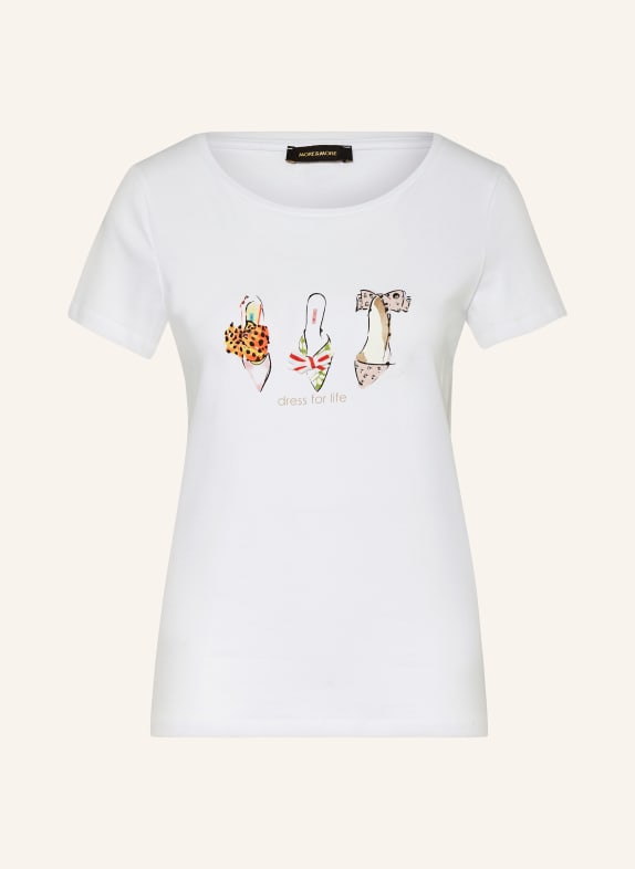 MORE & MORE T-shirt with decorative gems WHITE