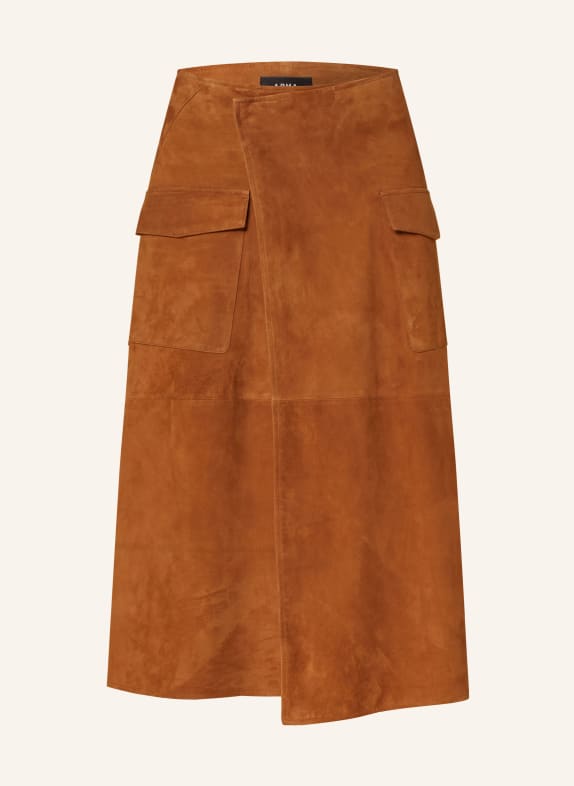ARMA Leather wrap skirt BROWN