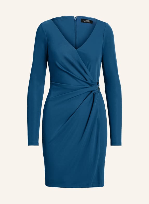 LAUREN RALPH LAUREN Jersey dress BREYHIRTA in wrap look BLUE