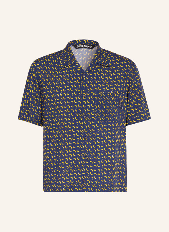 Palm Angels Resort shirt comfort fit DARK BLUE/ YELLOW