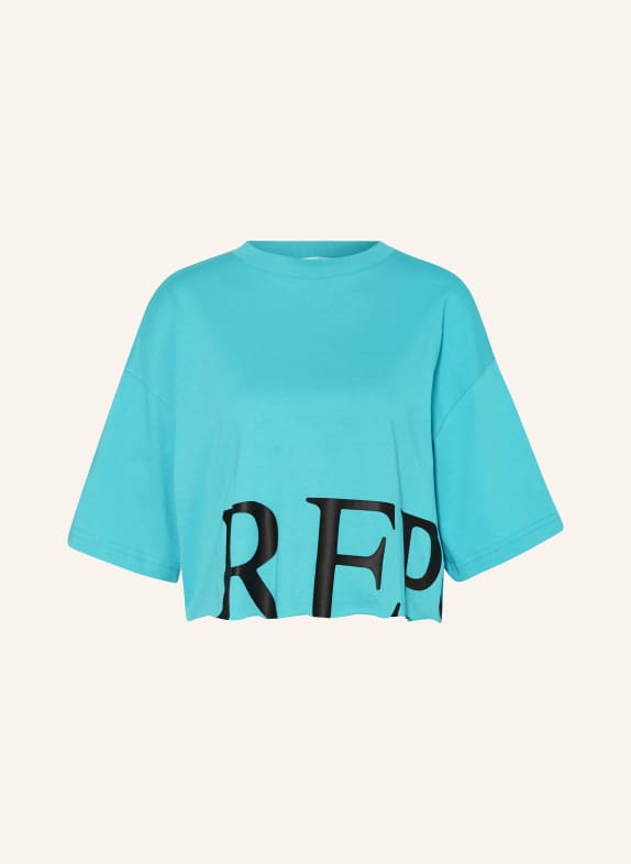 REPLAY Cropped shirt TURQUOISE/ BLACK