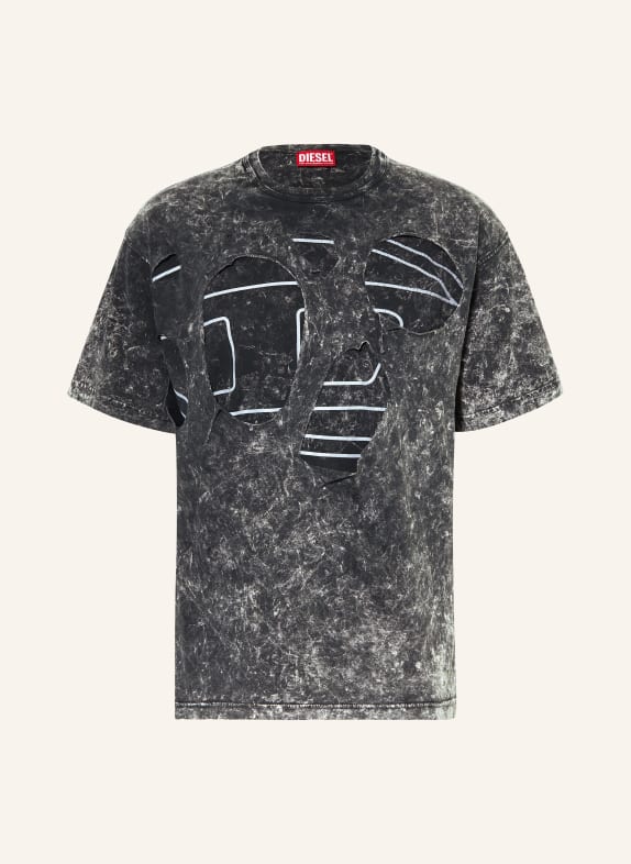 DIESEL T-shirt T-BOXT-PEELOVAL with cut-out BLACK