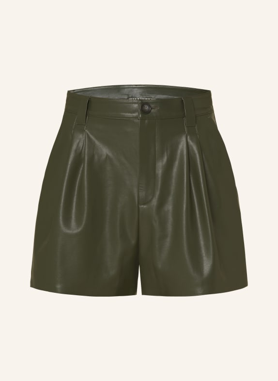 VANILIA Shorts in leather look DARK GREEN