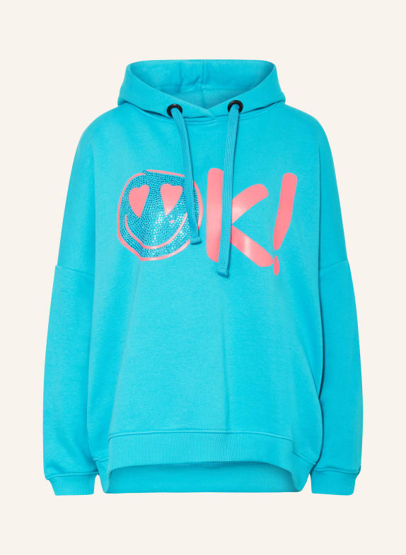 miss goodlife Hoodie with decorative gems NEON BLUE