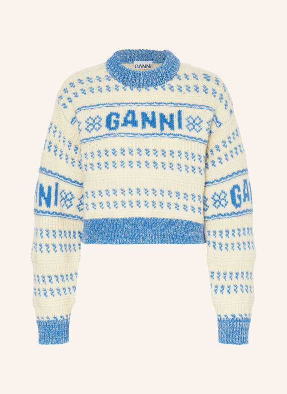 GANNI Sweater LIGHT YELLOW/ BLUE