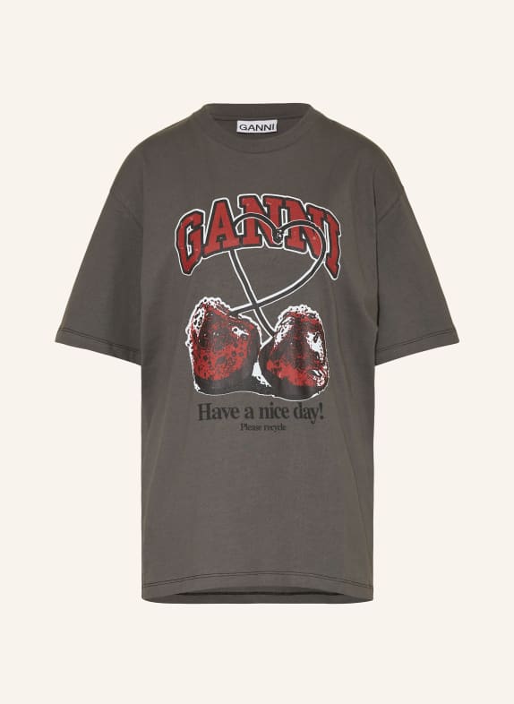 GANNI T-Shirt FUTURE HEAVY GRAU