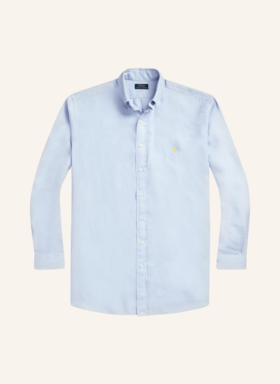 POLO RALPH LAUREN Big & Tall Linen shirt slim fit LIGHT BLUE