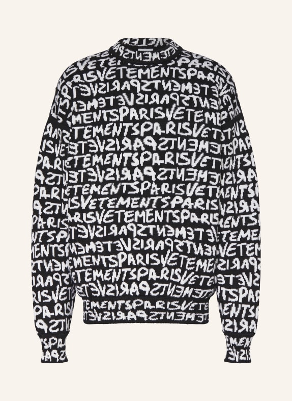 VETEMENTS Oversized sweater BLACK/ WHITE