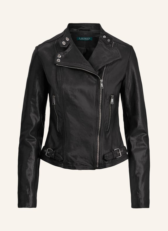 LAUREN RALPH LAUREN Leather jacket BLACK