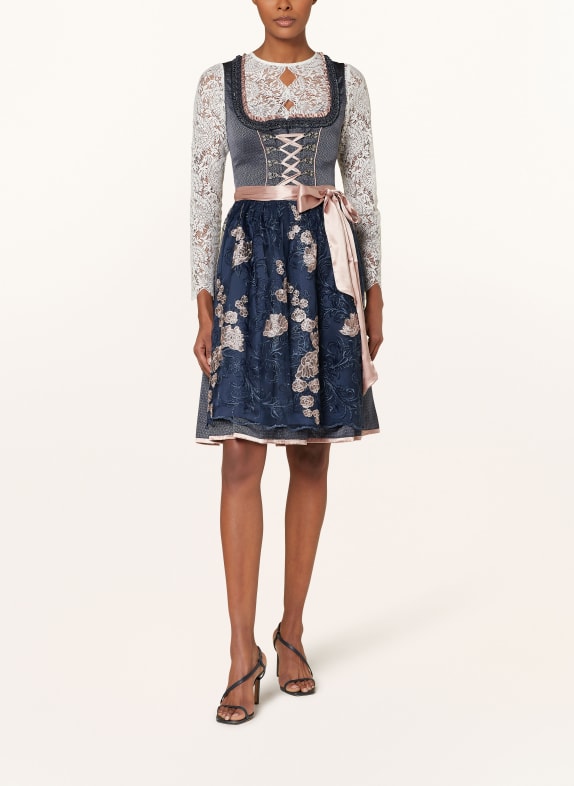 KRÜGER Dirndl TRACY with decorative gems DARK BLUE / DUSKY PINK