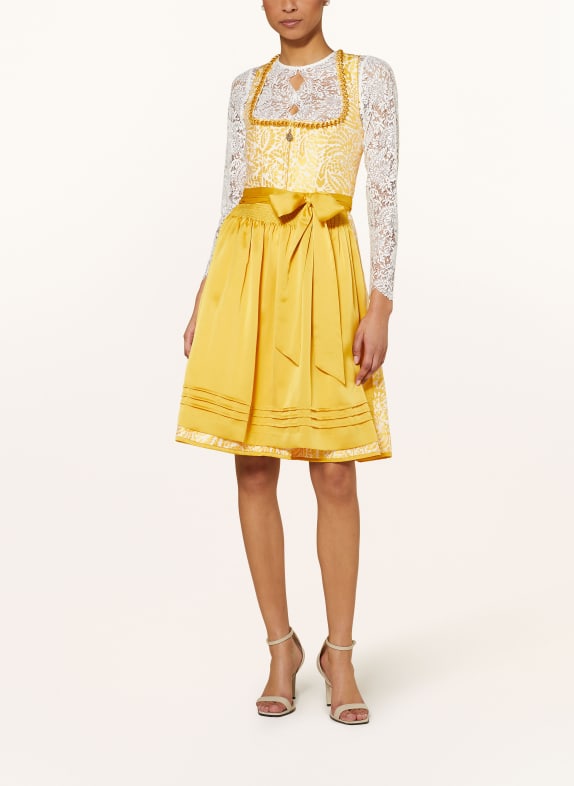 KRÜGER Sukienka bawarska DONATA ŻÓŁTY / ECRU