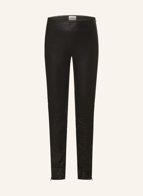 CLOSED Leather trousers BLACK