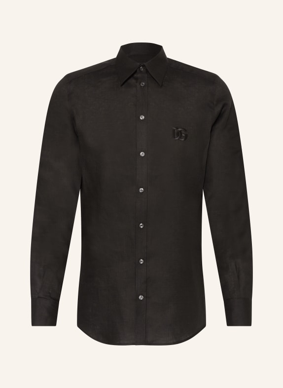 DOLCE & GABBANA Linen shirt regular fit BLACK