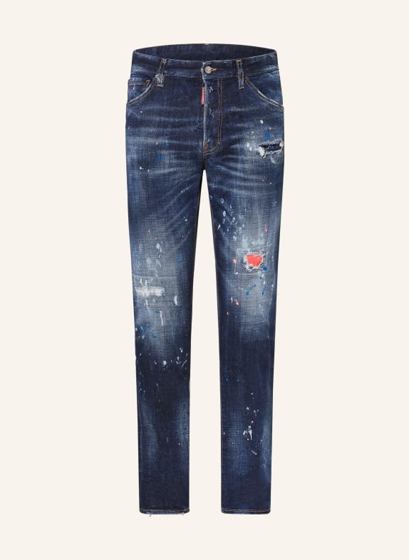DSQUARED2 Destroyed Jeans COOL GUY Slim Fit 470 BLUE NAVY