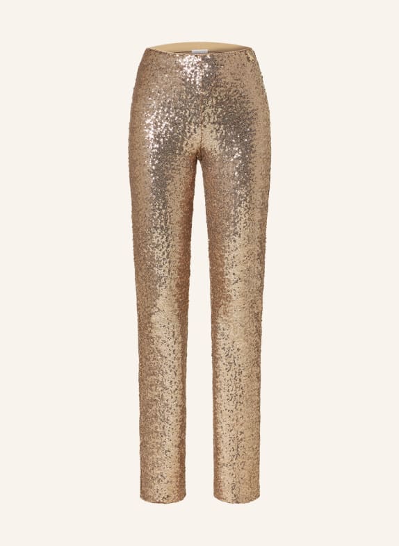 PATRIZIA PEPE Wide leg trousers with sequins GOLD
