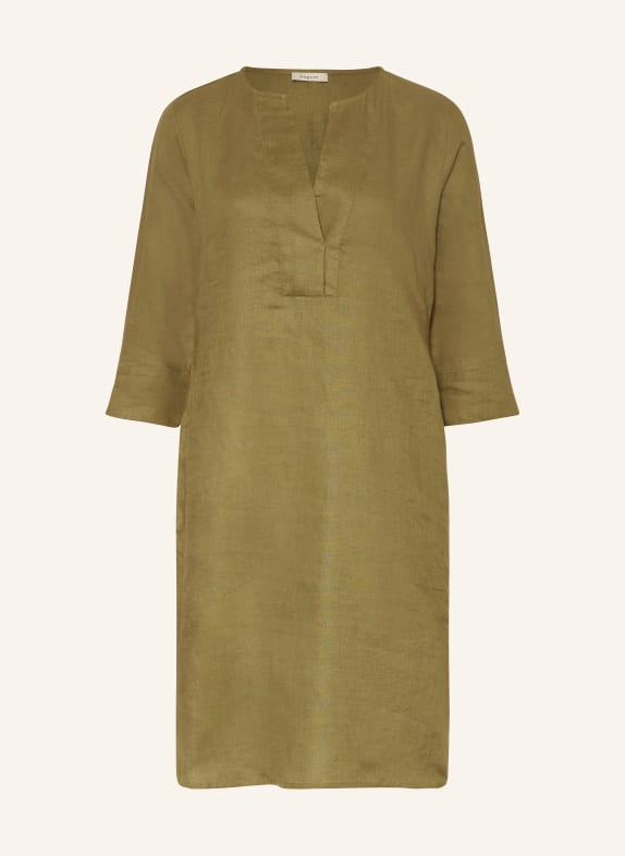 ANGOOR Linen dress with 3/4 sleeves OLIVE