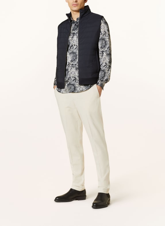 REISS Vest WILLIAM in materiaalmix DONKERBLAUW