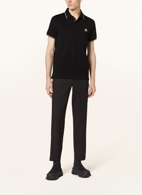 MONCLER Piqué poloshirt ZWART / ROOD / WIT