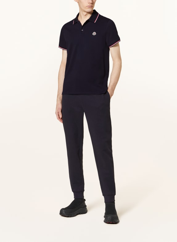 MONCLER Piqué-Poloshirt DUNKELBLAU / ROT / WEISS