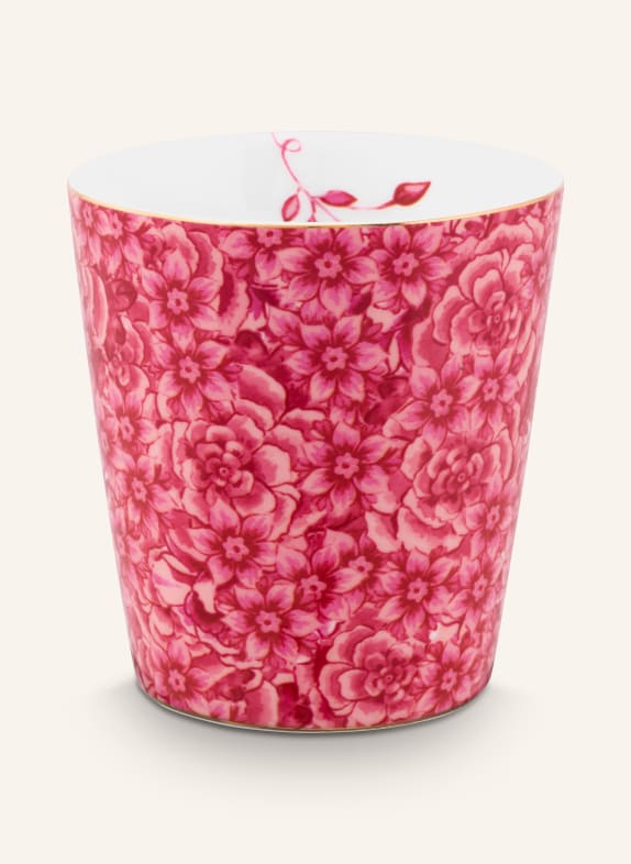 PIP studio Set ROYAL FLOWER: Becher und Teebeutelablage Royal Flower dark pink