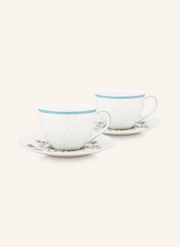 PIP studio Set of 2 coffee cups JOLIE with saucers Jolie Dots gold