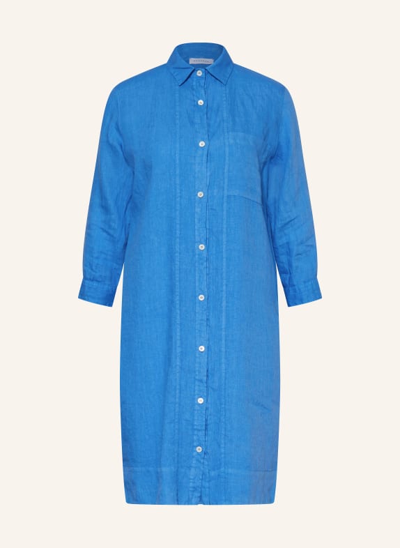 ROSSO35 Shirt dress made of linen with 3/4 sleeves BLUE