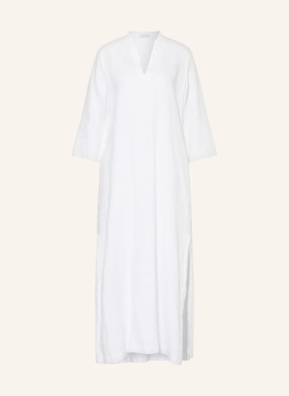 ROSSO35 Linen dress with 3/4 sleeves WHITE