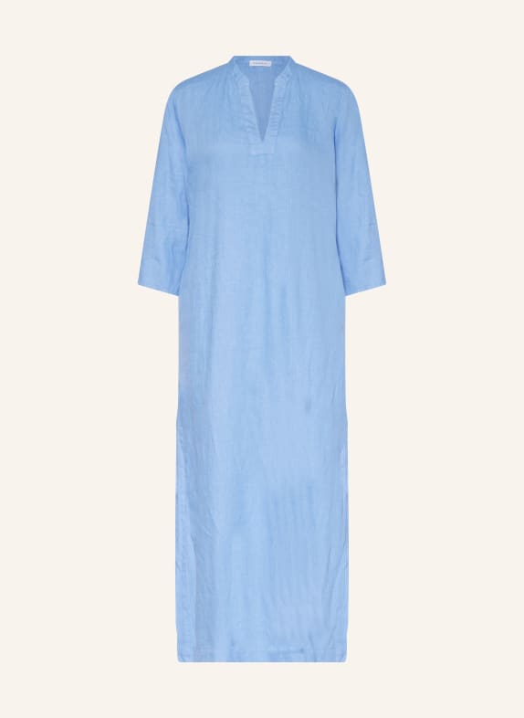 ROSSO35 Linen dress with 3/4 sleeves LIGHT BLUE