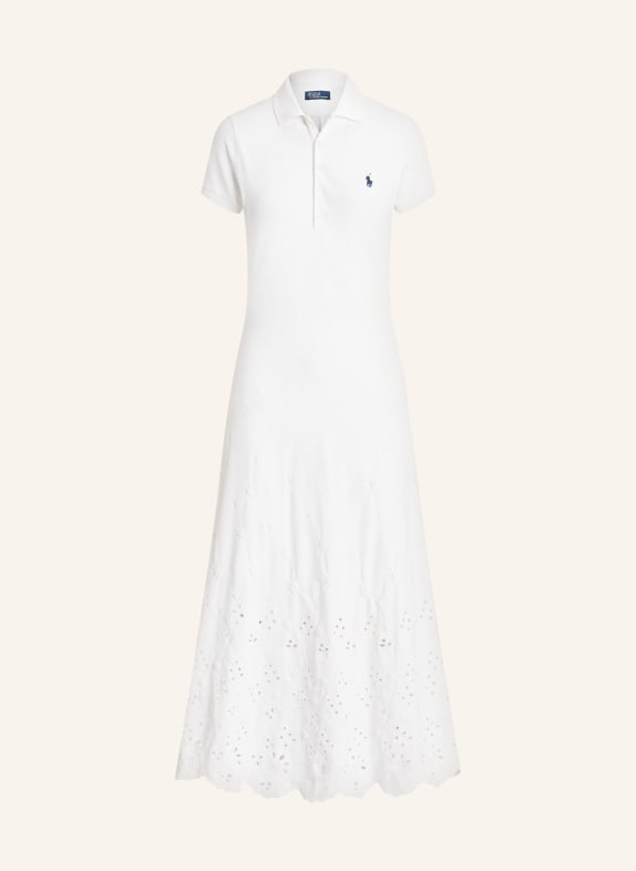 POLO RALPH LAUREN Piqué polo dress with lace WHITE