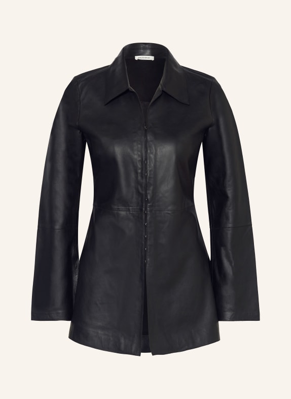 BY MALENE BIRGER Shirt blouse ALEYS made of leather BLACK