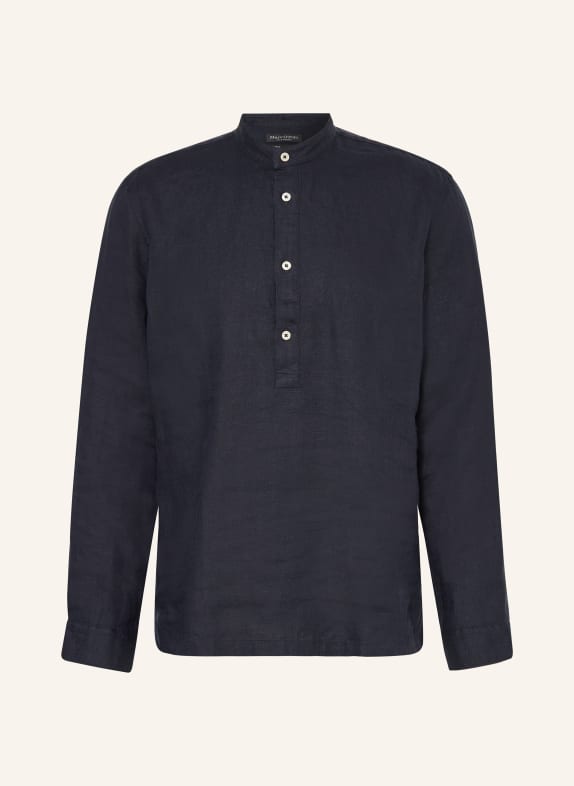 Marc O'Polo Linen shirt regular fit with stand-up collar DARK BLUE