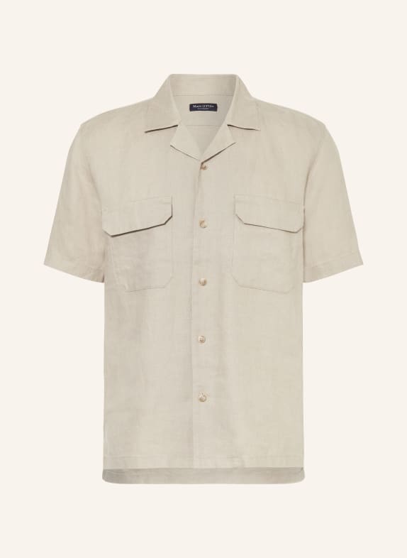 Marc O'Polo Short sleeve shirt regular fit made of linen LIGHT BROWN