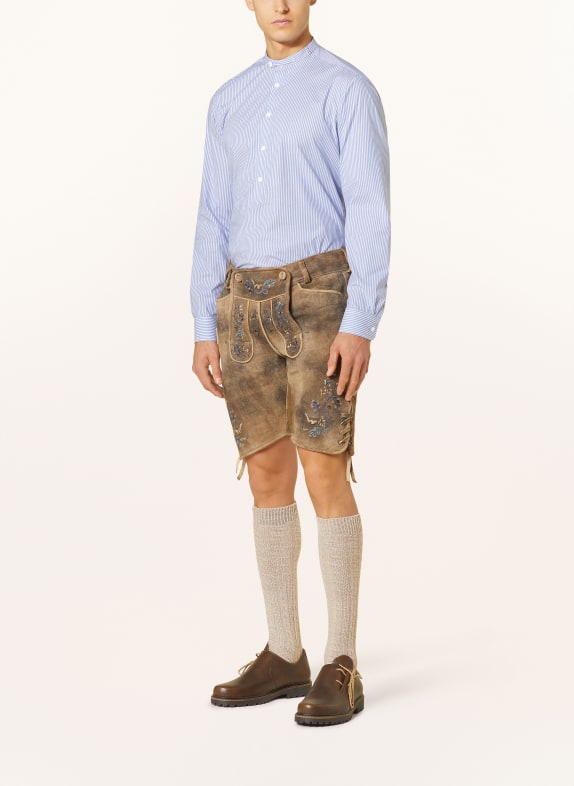 Hammerschmid Krojová košile Slim Fit se stojáčkem TMAVĚ MODRÁ / BÍLÁ