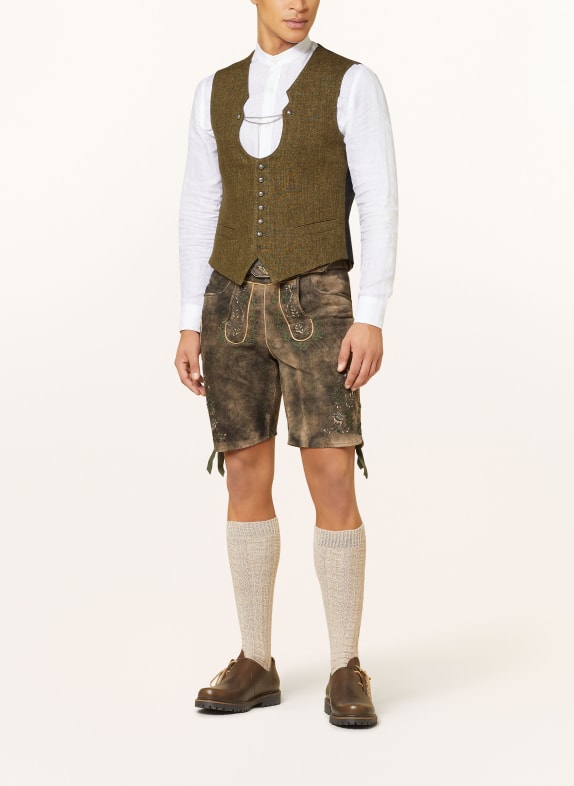 Hammerschmid Vestă tradițională ADRIAN Slim Fit KAKI