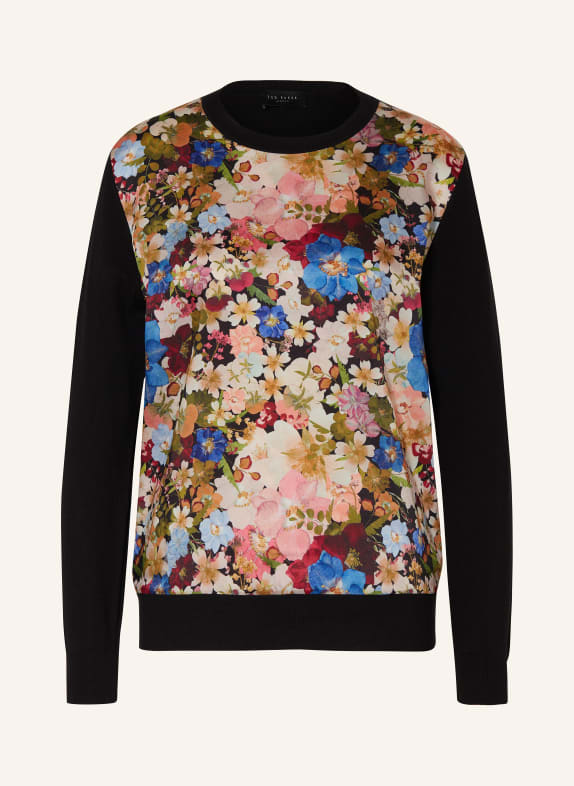 TED BAKER Pullover DELBI im Materialmix SCHWARZ