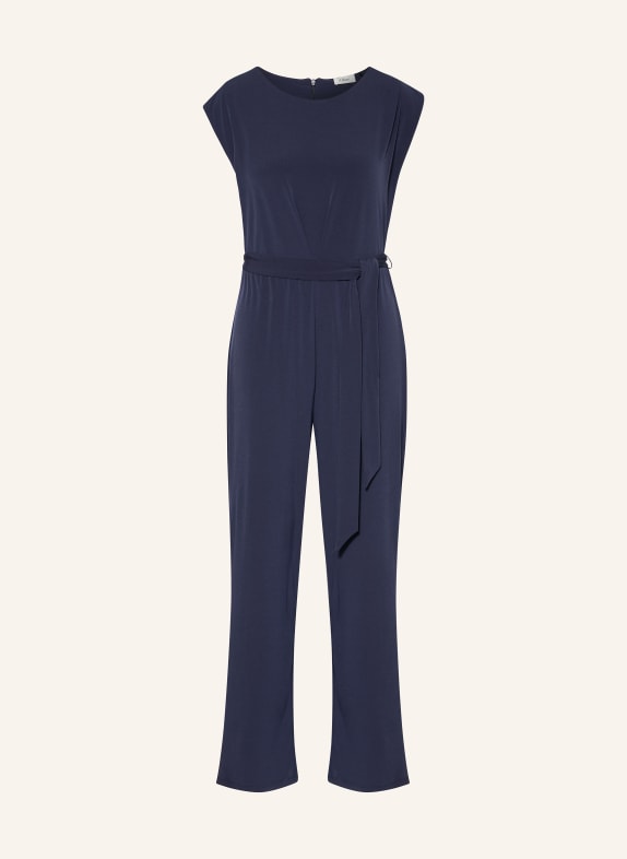 s.OlivJumpsuit mit 3/4-Arm in Wickeloptik Jersey-Jumpsuit DUNKELBLAU