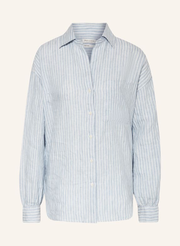 Marc O'Polo Shirt blouse made of linen LIGHT BLUE/ WHITE