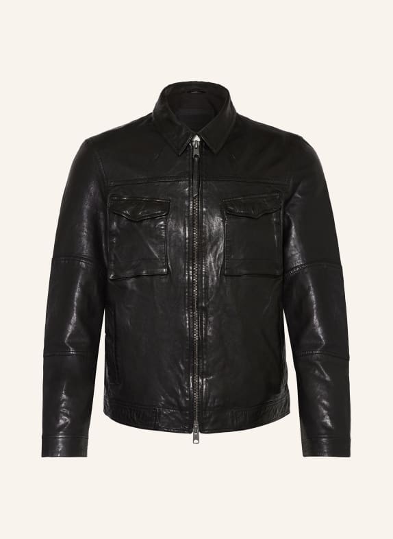 ALLSAINTS Leather jacket WHILBY BLACK