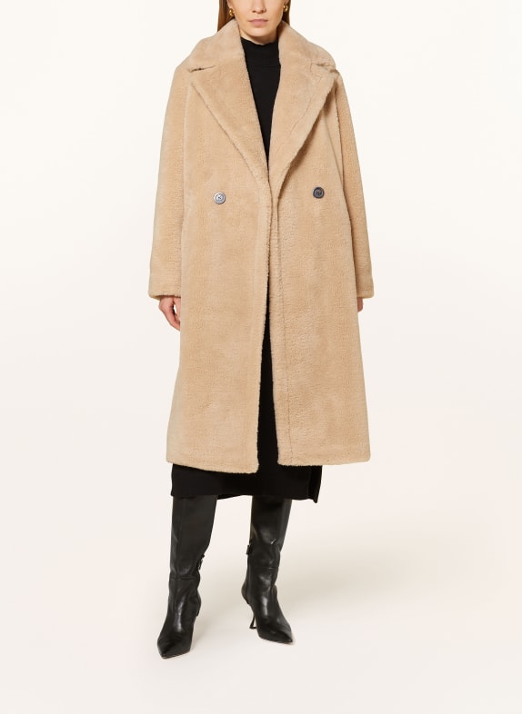 comma Kunstfell-Mantel BEIGE