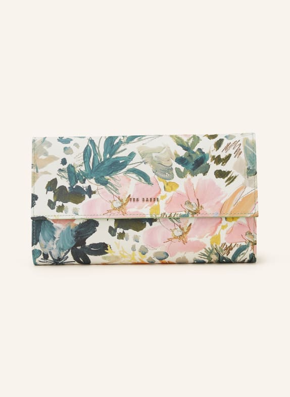 TED BAKER Passport case LETTAAS with pouch WHITE/ TEAL/ PINK