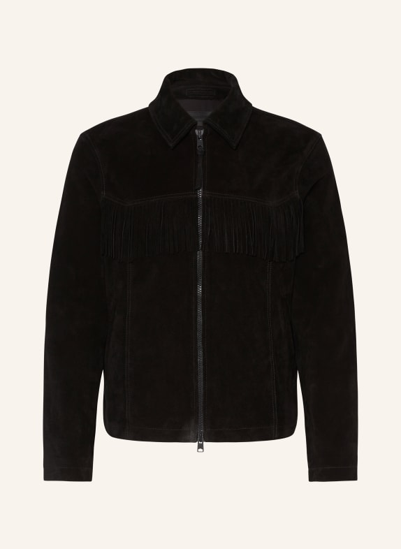 ALLSAINTS Leather jacket WARREN BLACK