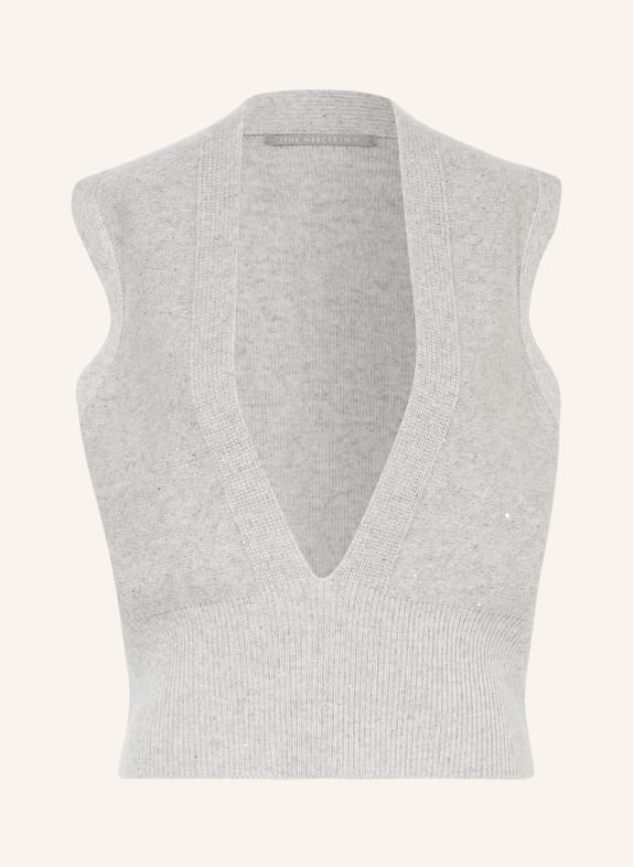 (THE MERCER) N.Y. Cashmere sweater vest with sequins LIGHT GRAY