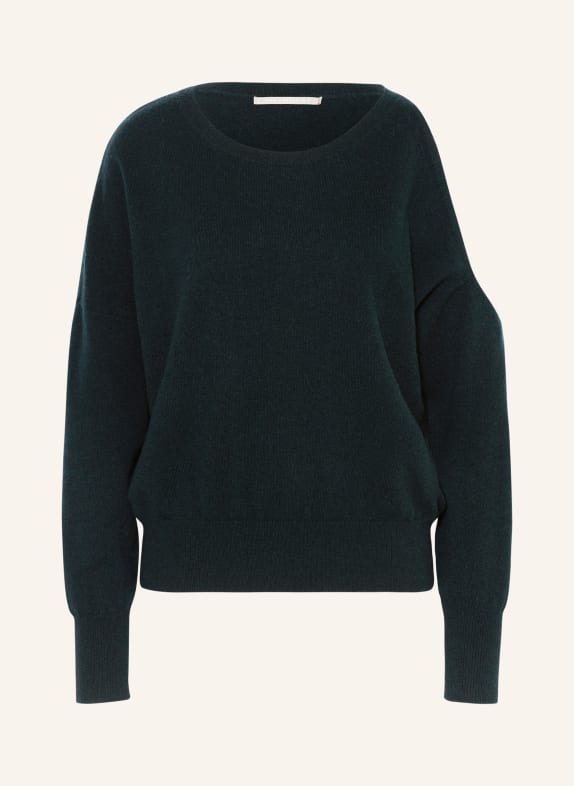 (THE MERCER) N.Y. Cashmere sweater with cut-out 515 black forest dunkelgrün