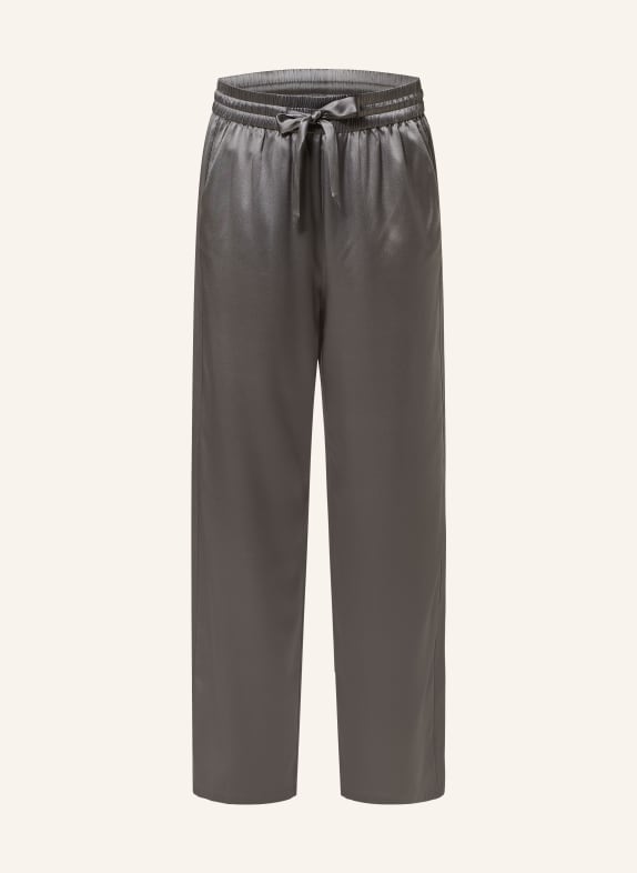 (THE MERCER) N.Y. Wide leg trousers made of silk DARK GRAY