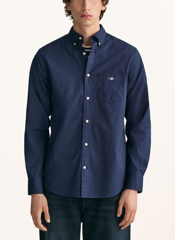 GANT Overhemd Regular Fit DONKERBLAUW