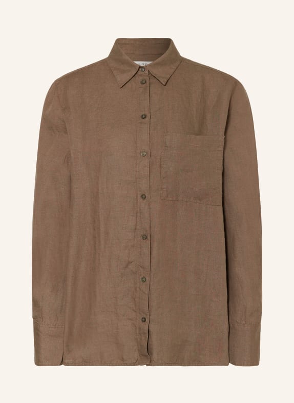 Marc O'Polo Shirt blouse made of linen BROWN