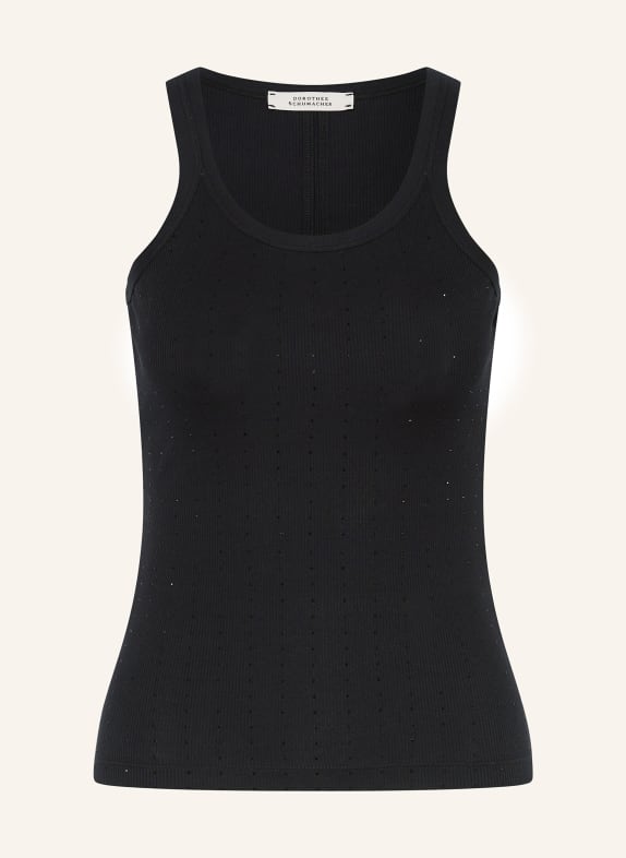 DOROTHEE SCHUMACHER Top SIMPLY TIMELESS mit Schmucksteinen SCHWARZ