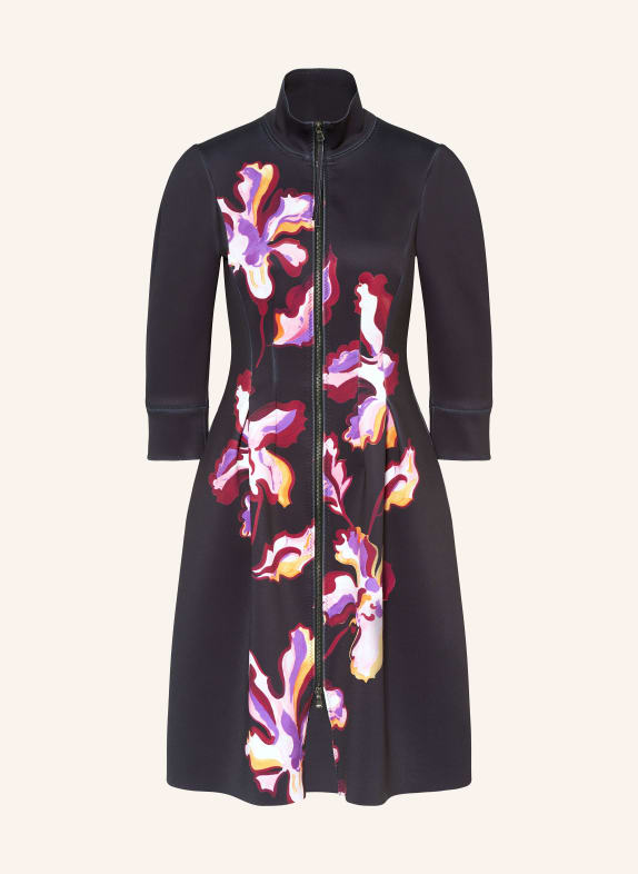 DOROTHEE SCHUMACHER Dress FLAME FLOWER with 3/4 sleeves BLACK/ PINK/ ORANGE