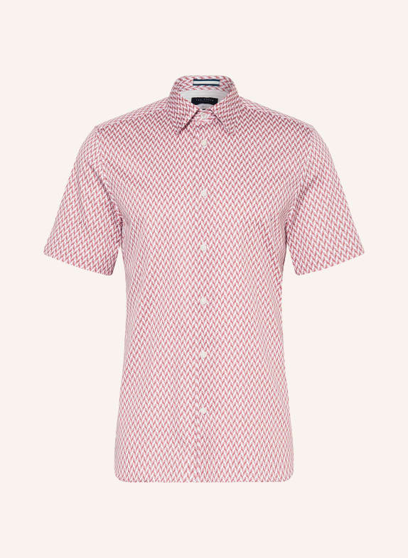 TED BAKER Short sleeve shirt LACESHO slim fit in jersey WHITE/ DUSKY PINK/ ROSE